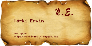 Márki Ervin névjegykártya